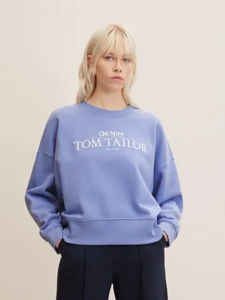 Свитшот женский TOM TAILOR 1032938 голубой XS