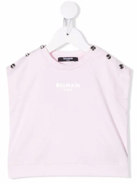 Balmain Kids топ с логотипом