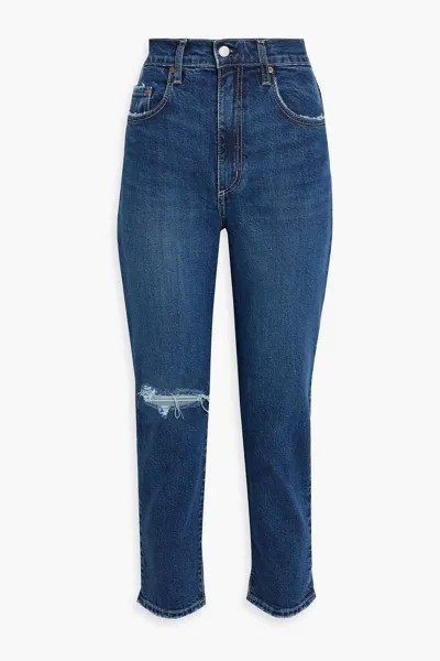 Укороченные узкие джинсы Frankie с высокой посадкой и потертостями. Nobody Denim, синий