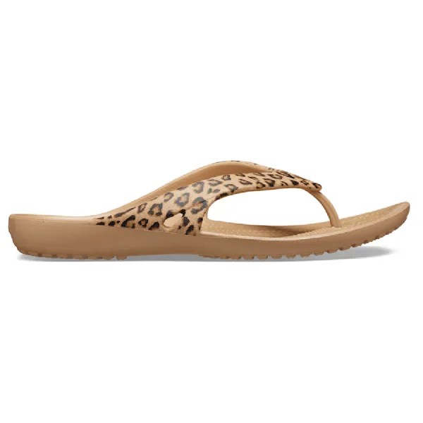 Сланцы Crocs Women's Kadee II Leopard Flip, коричневый