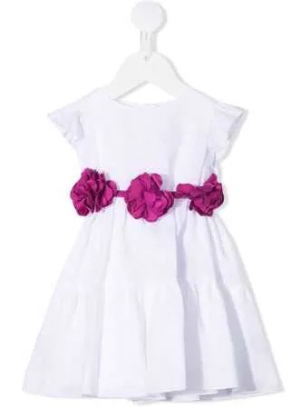 Little Bear платье с поясом и цветочной аппликацией
