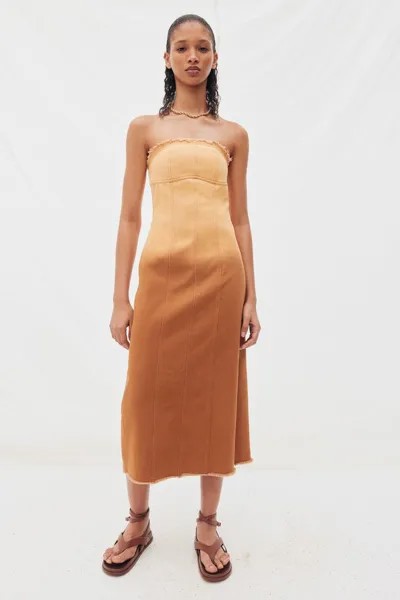Платье-Бандо с бахромой по краю H&M, бежевый