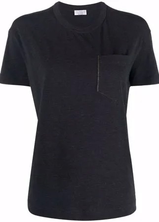 Brunello Cucinelli декорированная футболка с короткими рукавами