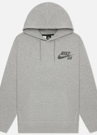 Мужская толстовка Nike SB Icon Essential Logo Hoodie, цвет серый, размер S