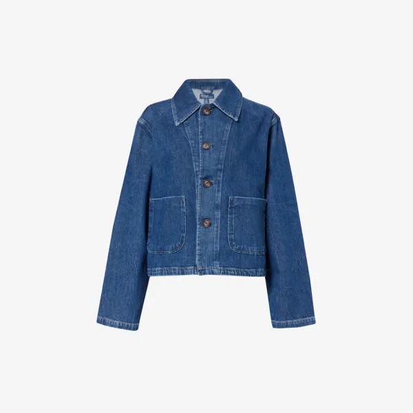 Джинсовая куртка свободного кроя с накладными карманами и контрастной строчкой Polo Ralph Lauren, цвет wills wash