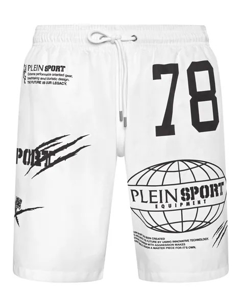Плавки с мультилоготипом Plein Sport, белый