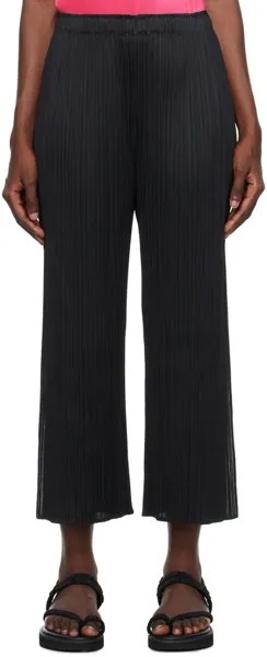 Брюки Pleats Please Issey Miyake, черные ежемесячные цвета, июльские брюки