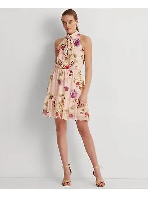 Женское розовое платье без рукавов с эластичной талией и подкладкой на спине RALPH LAUREN 10
