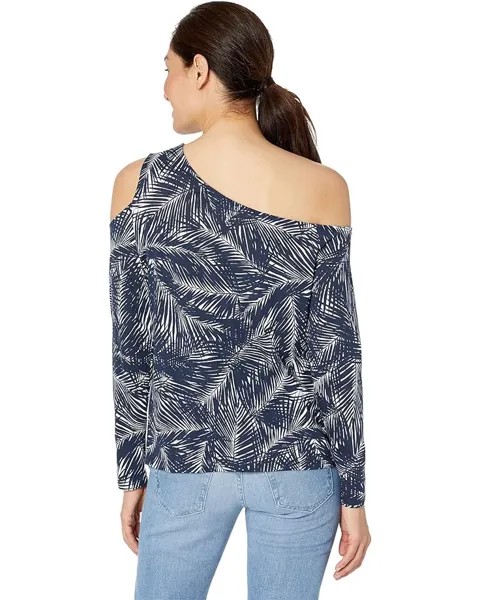 Топ Michael Kors Asymmetrical Palm Cold-Shoulder Top, цвет Midnight Blue