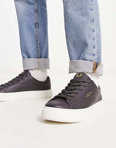 Серые кожаные кроссовки Fred Perry B71