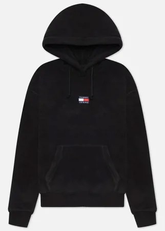 Женская толстовка Tommy Jeans Center Badge Fleece Hoodie, цвет чёрный, размер S