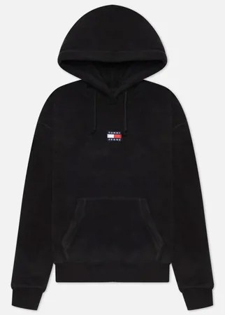 Женская толстовка Tommy Jeans Center Badge Fleece Hoodie, цвет чёрный, размер S