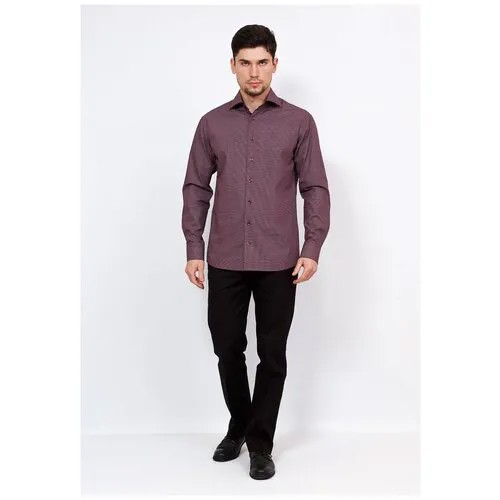Рубашка мужская длинный рукав BERTHIER UDINE-835575/ Fit-M(0), Полуприталенный силуэт / Regular fit, цвет Бордовый, рост 174-184, размер ворота 44