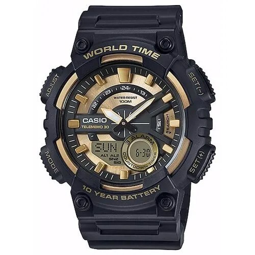 Наручные часы CASIO Collection AEQ-110BW-9A, черный, золотой