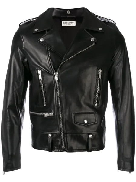 Байкерская куртка на молнии Saint Laurent, черный