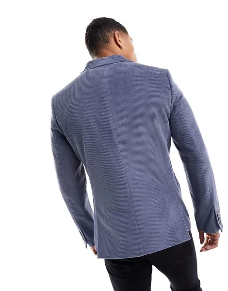 Gianni Feraud приталенный пиджак из нежно-синего вельвета
