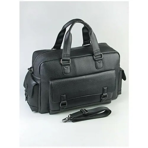 Сумка дорожная сумка Adafman, экокожа, плечевой ремень, черный