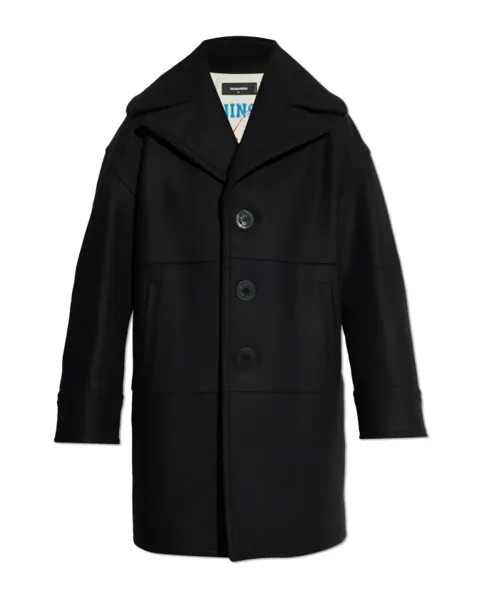 Шерстяное пальто Dsquared2, черный