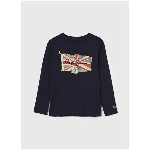 Свитшот Pepe Jeans, без капюшона, без карманов, размер 14, синий