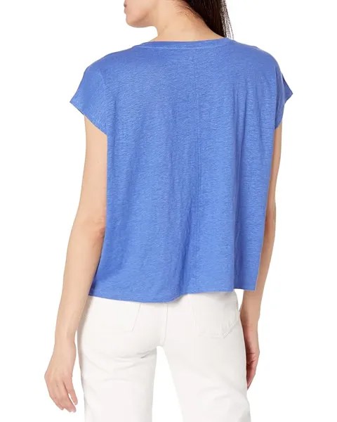 Футболка Eileen Fisher V-Neck Square Tee, цвет Blue Star