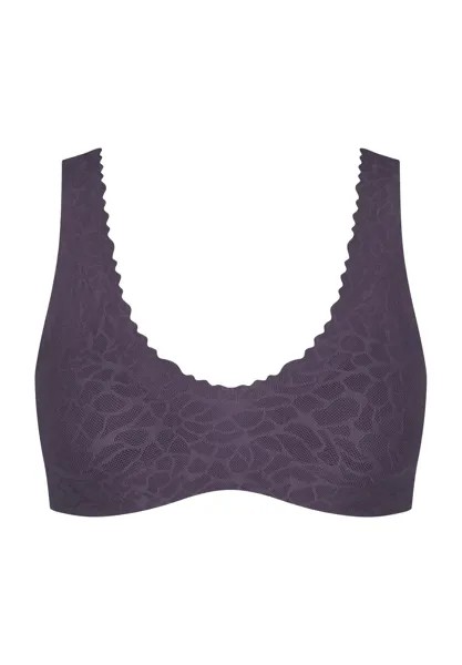 Женский поддерживающий кружевной бюстгальтер без косточек Zero Feel Lace 2.0 sloggi, цвет Blueberry