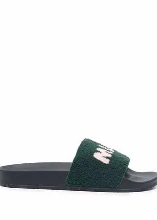 Marni фактурные шлепанцы с логотипом