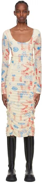 Платье миди из переработанного нейлона Off-White GANNI