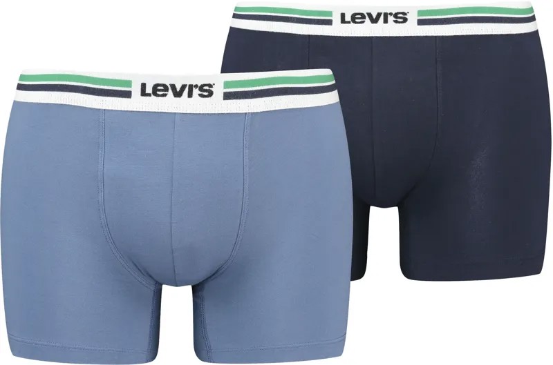 Длинные боксеры Levi's (2 шт.), с тканым поясом с логотипом, синий
