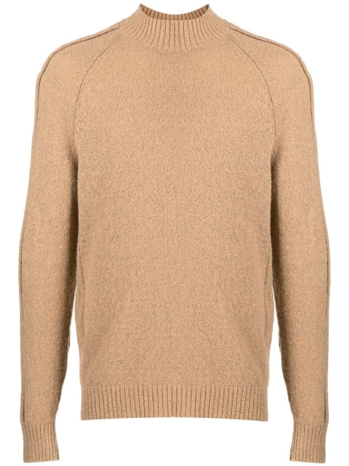 BOSS ribbed-panel knitted jumper, коричневый