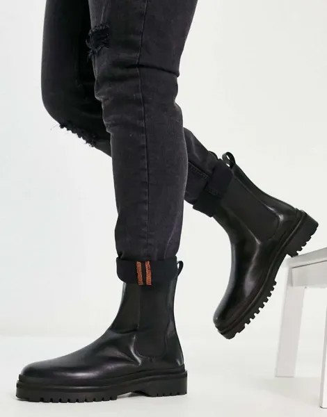 Черные кожаные ботинки челси Walk London astoria
