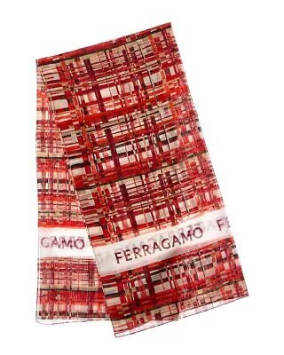 Женский шарф из смесового шелка в клетку Ferragamo 70