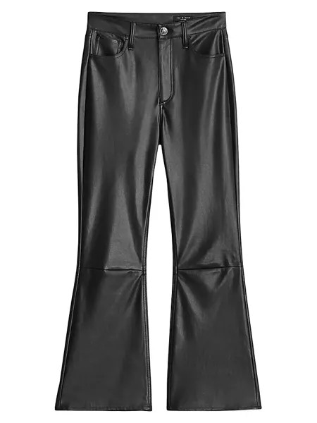 Укороченные брюки-клеш Casey из искусственной кожи Rag & Bone, черный