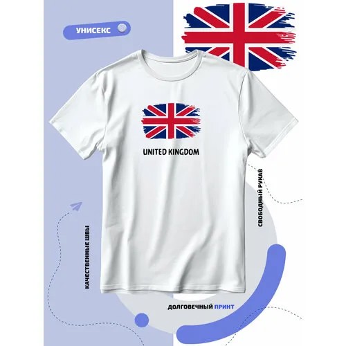 Футболка SMAIL-P с флагом Великобритании-Great Britain, размер 5XL, белый