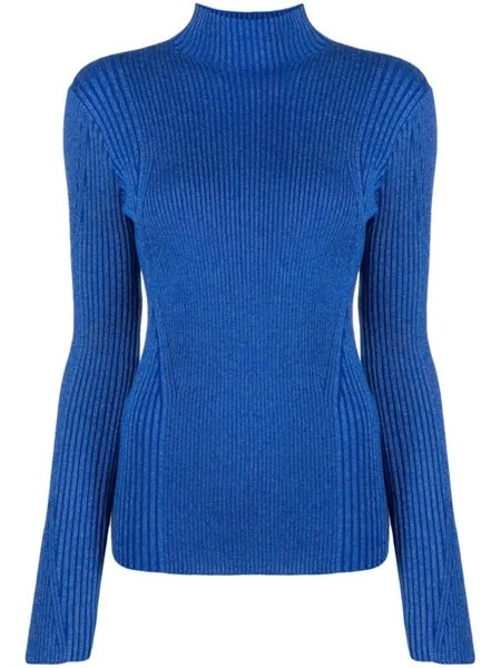 Dion Lee джемпер в рубчик с длинными рукавами, синий