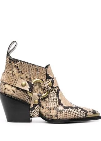 Zadig&Voltaire ковбойские ботинки с тиснением под кожу змеи