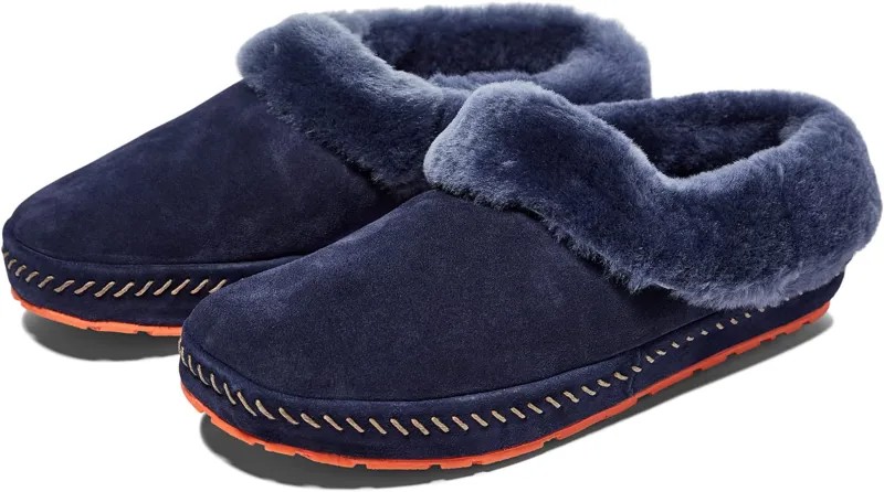 Тапочки Wicked Good Slippers Squam Lake L.L.Bean, цвет Classic Navy/Classic Navy/Coral Flame