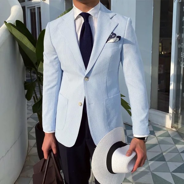 Мужской Блейзер на одной пуговице, сиреневый приталенный пиджак для офиса и вечеринок, смокинг, 2022