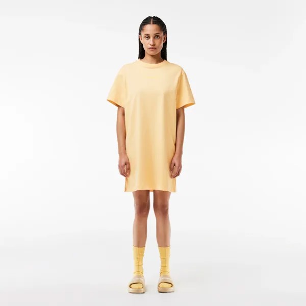 Трикотажное платье Lacoste с коротким рукавом Oversized