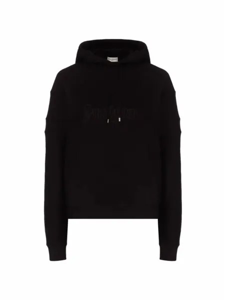 Хлопковое худи с логотипом Saint Laurent