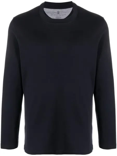 Brunello Cucinelli толстовка с круглым вырезом, синий