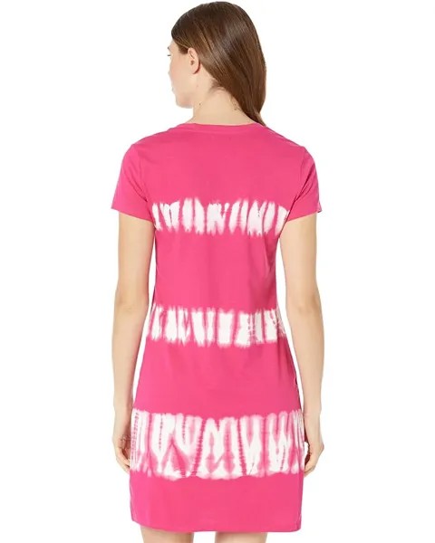 Платье U.S. POLO ASSN. Tie-Dye Stripe Sneaker Dress, цвет Pink Peacock