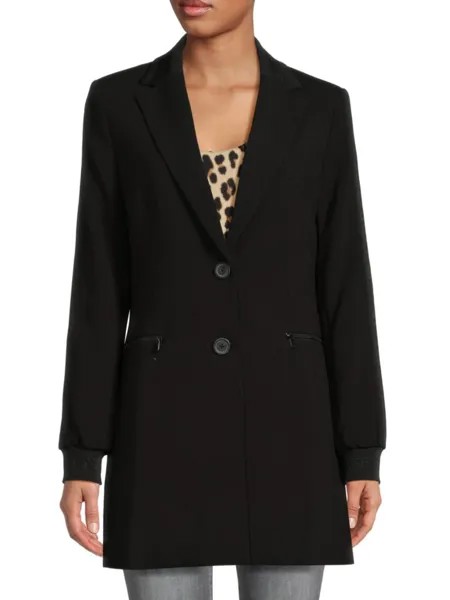 Однотонный удлиненный пиджак Karl Lagerfeld Paris, черный