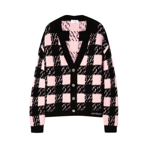 Кардиган Off-White Vichy Cardigan, цвет Black/Cloud Pink