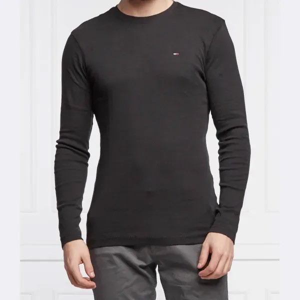 Лонгслив tjm original в рубчик lon slim fit Tommy Hilfiger, черный