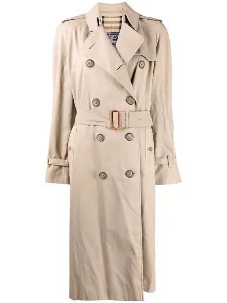 Burberry Pre-Owned двубортный тренч 1990-х годов с поясом
