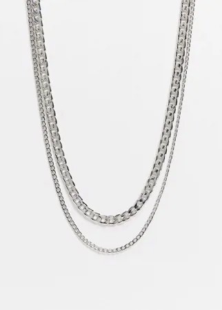 Двухрядное ожерелье-цепочка Burton-Серебристый