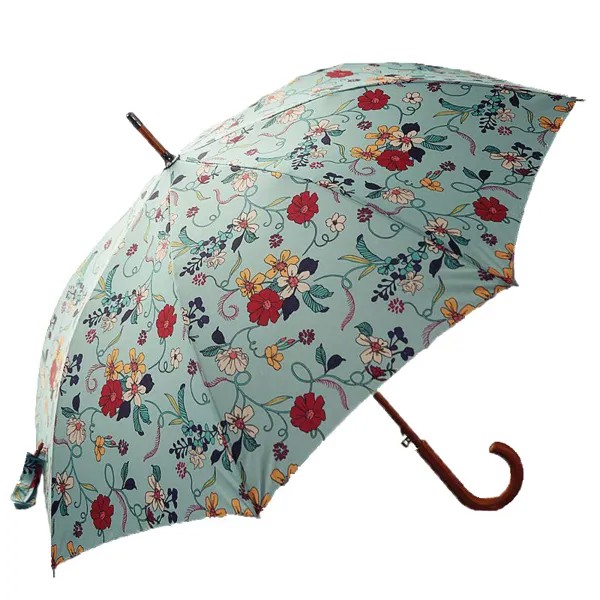 Маленький Солнечный зонт двойного назначения женский Европейский ретро-зонт с изогнутой ручкой Деревянный автоматический зонт с длинной р...