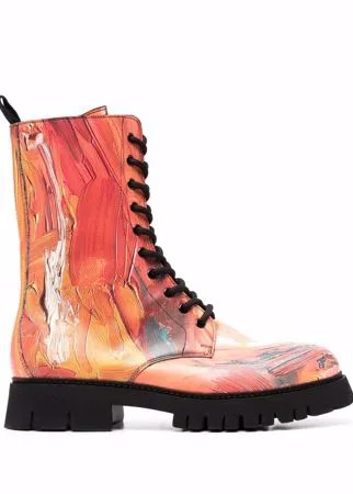 Moschino ботинки в стиле милитари с абстрактным принтом