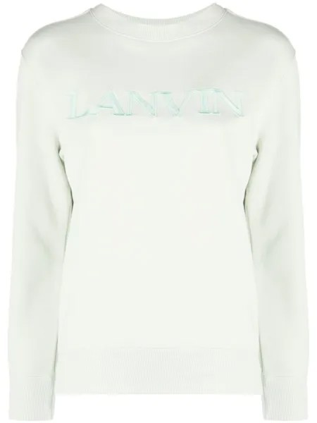 Lanvin толстовка с вышитым логотипом, зеленый