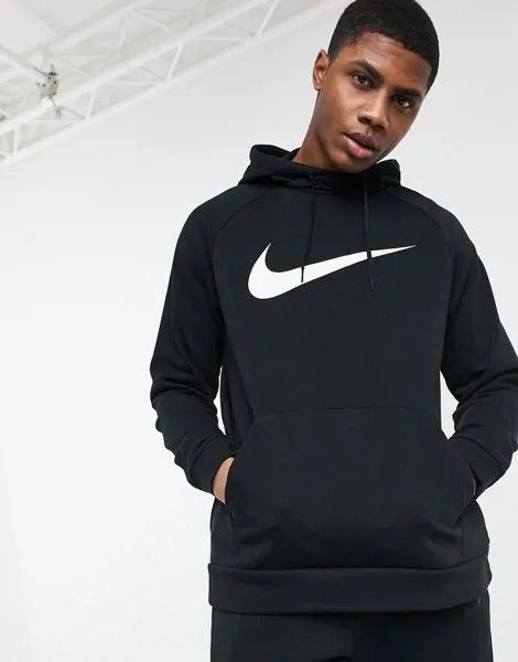 Черный флисовый худи Nike Training Dri-FIT-Черный цвет